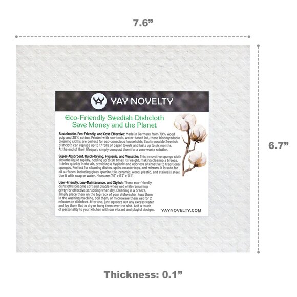 12-PK Eco-Friendly Swedish Dishcloths For Kitchen - Paper Towel Alternative - Picture 3 of 4